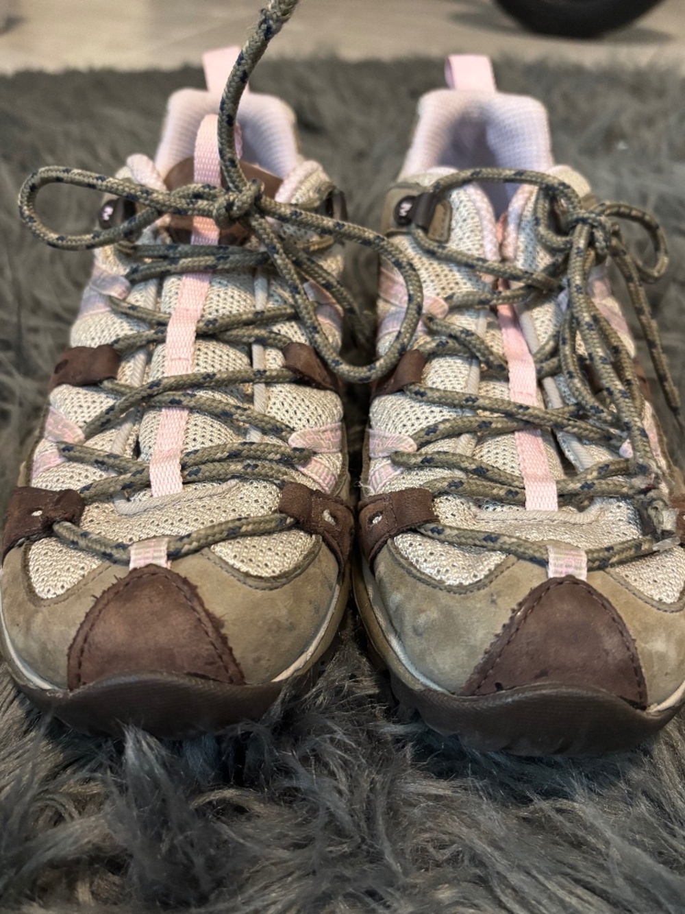 Adorable Merrell Siren Sport Gray Pink Suede Mesh Hiking Shoes Sneaker Womens 7